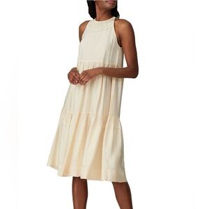 Rosetta Getty Sleeveless Cream Tiered Midi Dress size 0